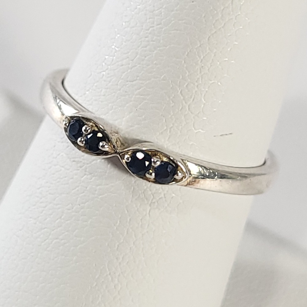 Sterling Silver London Blue Topaz Ring Womens Size 8 925 Gemstone Bypass Jewelry